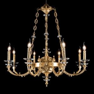 Chandelier Of Luxury Brass Leaf Gold Classic 8 Lights cic-388 - Imagen 1 de 1