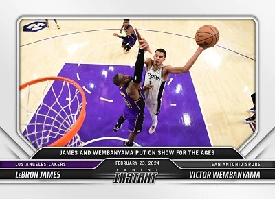 LEBRON JAMES/VICTOR WEMBANYAMA - 2023-24 PANINI INSTANT NBA #371 LAKERS - Image 1 of 2