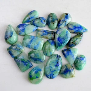 Lote de 20 piedras preciosas sueltas de cabujón azurita natural de 187 quilates 23x14-16x10 mm #R-13391 - Imagen 1 de 6