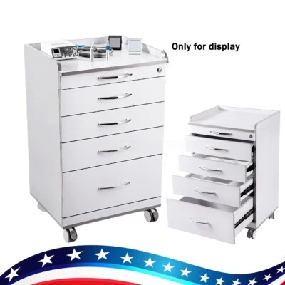 Carro de gabinete dental móvil 4 cajones carro de almacenamiento de laboratorio soporte ruedas bloqueadas Foto 1 de 4