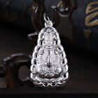 Fine Silver Lucky Guanyin Blessing Pendant Stamp S990 3-5G Best Gift
