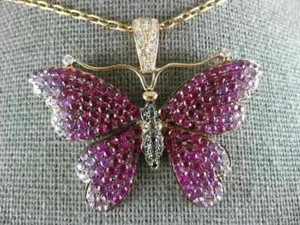 Women's Fancy Pendant 14K Yellow Gold Plated 18" 2Ct Round Lab Created Pink Ruby - Picture 1 of 6