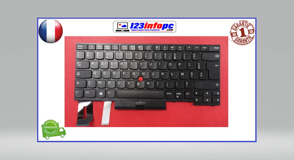 Clavier LENOVO T490  E490 E495 AZERTY NEUF - Photo 1/4
