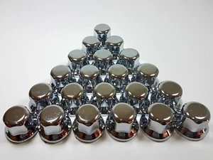 60x 33mm Plastic CHROME Wheel Nut Cover Caps Lux fit Truck Scania Mercedes Volvo - Picture 1 of 4