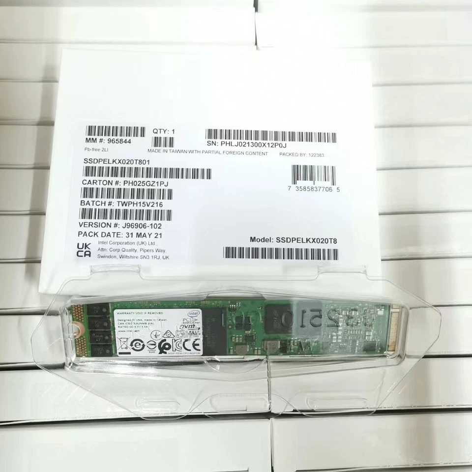 2TB INTEL SSD Series DC P4511 22*110 M.2 SSDPELKX020T8 Solid State Drive 1.95PBW - Image 1 of 4