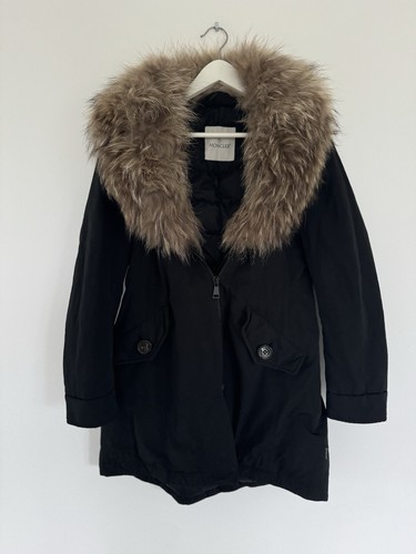 Moncler CHIREIS giubbotto cappotto invernale giacca invernale nero vera pelliccia parka invernale