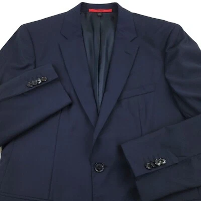 $395 HUGO BOSS Jeffery 181S  Solid Blue Wool Suit Jacket Blazer Mens Size 36R - Image 1 of 4