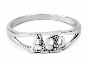 Anillo de plata esterlina Alpha Phi Sorority con diamantes simulados - ¡Nuevo!** - Imagen 1 de 2