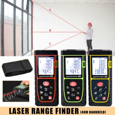40m Digital Laser Distance Measure Meter Range Finder Area Volume Portable Tape - Image 1 of 4