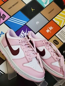 Nike Dunk Low Pink Foam Red White GS Size 7Y CW1590-601 - Picture 1 of 7
