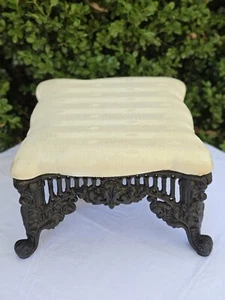 Victorian Style Cast Iron Footstool 14X14" - Picture 1 of 11