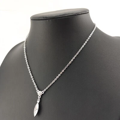 ⭐ Swarovski Halskette Collier Anhänger Strass Stein Kette Perle Silber 136 ⭐ - Bild 1 von 3