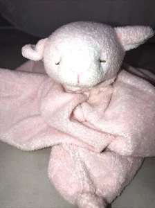 Angel Dear Pink & White Lamb Sheep Security Blanket Baby Lovey - Picture 1 of 6