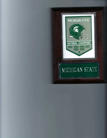 MICHIGAN STATE SPARTANS CHAMPIONSHIP PLAQUE FOOTBALL NCAA NATIONAL CHAMPS Cover