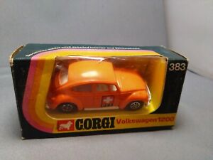 Corgi 383 Whizzwheels Volkswagen 1200 Orange Beetle. Boxed. Scale 1:43