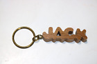 Vintage Keychain JACK Key Ring Wood Name Fob By Russ Berrie 1980's
