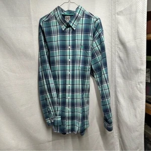 Cinch Blue and Green Casual Button Down Shirt Size XL - Picture 1 of 9