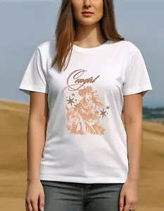 Saddle Up COWGIRL Vintage Style T-Shirt - Trendy & Adventure Ready Country Tee - Picture 1 of 18