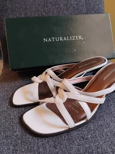 Naturalizer Shoes Women 9M Seduce White Y2K 2000's Heeled Sandals - Picture 1 of 9