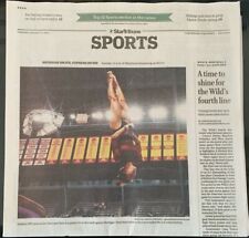 Minnesota Gophers Women's Gymnastics 1/25/22 MPLS Newspaper sports section 