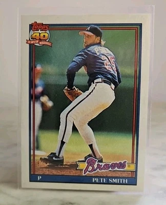 1991 Topps: Pete Smith #383 - Atlanta Braves - NM Condition - Image 1 of 2