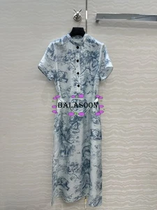 Urlaub Tier Dschungel Element Druck Muster 100% Reine Seide Twill Kleid Elegant - Bild 1 von 7