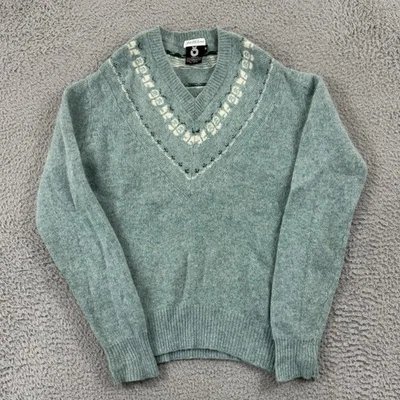 Suéter De Colección Saks Fifth Avenue Para Mujer Medio Verde Años 80 Lana de Cordero Mezcla Angora Foto 1 de 4