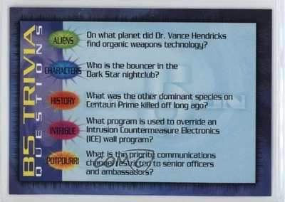 Skybox Babylon 5 Trivia Trivia 1996 #T-3 hg6 Foto 1 de 3