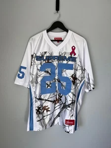 Camiseta de fútbol Supreme Breast Cancer Awareness - Talla grande - Blanca camuflada - NUEVA - Imagen 1 de 8