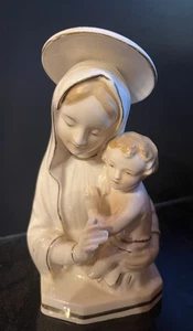 Vintage Orion Porzellan Maria Madonna und Jesuskind Figur mit Goldrand - Bild 1 von 9