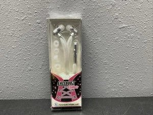 Lacebudz Earbuds w/ Mic | Glitter Colors | wired w/ 3.5 mm jack Shoelace - Picture 1 of 3