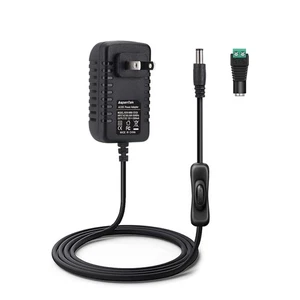 12V Power Supply with Switch for LED, Neon, CCTV, 24W, 2A, 5.5x2.1mm Connector - Picture 1 of 9