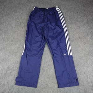 Vintage Adidas Pants Mens Large Navy Blue Track 3 Stripe Athletic Warm Up Y2K - Picture 1 of 16