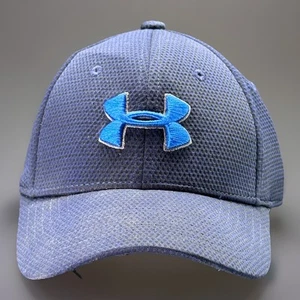 Under Armour Youth Fitted Baseball Hat Size Small/Medium Navy Blue Royal Blue - Picture 1 of 16