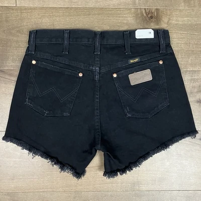 Pantalones Cortos de Jean Wrangler Para Mujer Talla 28 Reelaborados Negros Corte Vaquero ¡NUEVOS CON ETIQUETAS! Foto 1 de 4