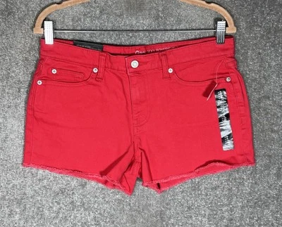 GAP Sexy Boyfriend Pantalones Cortos Para Mujer Talla 6 Rojo Denim Crudo Dobladillo Bolsillos Elastizados Nuevos Foto 1 de 4