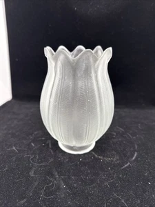 Frosted Glass Tulip Lamp Shade VINTAGE 2.25” Fitter - Picture 1 of 5