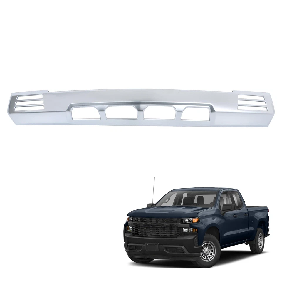 Front Bumper Lower Valance Skid Plate Matte Chrome Replacement for Silverado - Image 1 of 4