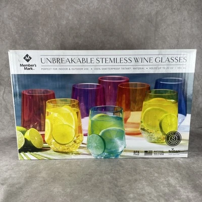 Member's Mark Unbreakable Stemless Wine Glasses Set OF 8 glasses Sam's Club - Image 1 of 4