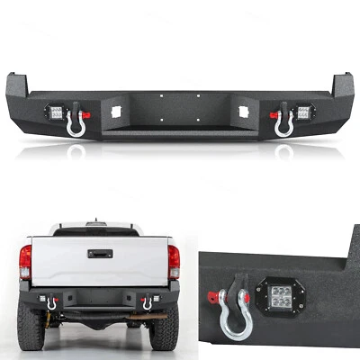 Steel Heavy Duty Rear Bumper Fit for 2005-2015 Toyota Tacoma with LED Lights - Image 1 of 4