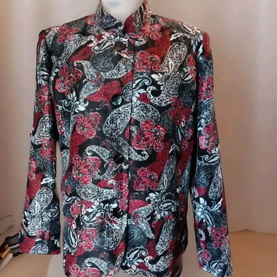 Chaqueta Coral Bay para mujer ligera con botones roja y negra talla L con bolsillos Foto 1 de 4