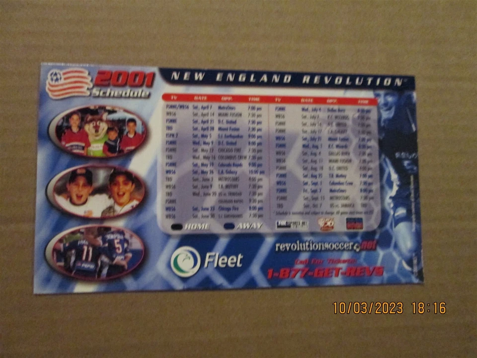MLS New England Revolution Vintage Circa 2001 Team Logo Magnet Schedule - Image 1 of 1