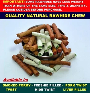 25 Natural Twist Rawhide Retrievers Quality Rolls Logs Stick Long Lasting Chew - Picture 1 of 10