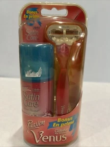 Vintage Gillette Passion Venus 3 Razor Women Satin Care Shave Gel Floral Passion - Picture 1 of 8