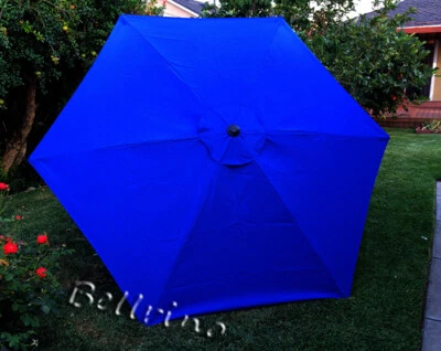 BELLRINO Patio Umbrella Canopy Top Cover Replacement ROYAL BLUE Fit 9Ft 6-Rib Umbrella