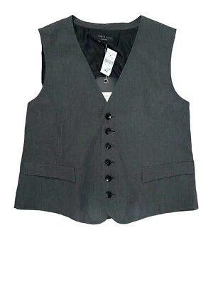 Rag & Bone Grey Pin Stripped Grosvenor Vest Waistcoat 44 USA Made $325 - Image 1 of 4