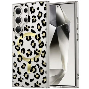 For Samsung Galaxy S25 Ultra 5G Magnet Magsafe Glitter Leopard Hard Case Cover - Picture 1 of 5