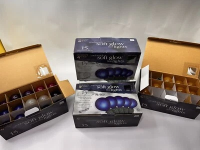 4 Conjuntos Holiday Time 15 cada Azul, E Misture Luzes Brilhantes Macias 14 pés - Imagem 1 de 4