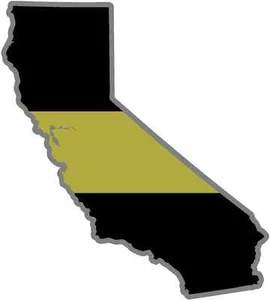 Pegatina calcomanía 911" California CA State delgada línea dorada despachador envío - Imagen 1 de 1