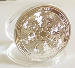 Cardano (ADA) Physical Crypto Coin Silver Plated Collectable Cryptocurrency 1pc - Picture 1 of 3